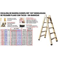 escalera madera 1007 homologad.peld.plano 3 p 0,80m+tacos 7928