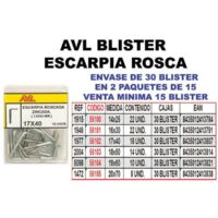 avl blister escarpia rosca 19x60 zincada 5098 (caja 15 unidades)
