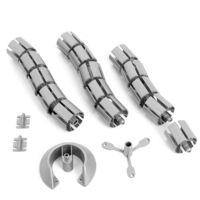 pasacables articulado de mesa kela. plástico. para mesa. diámetro 45mm. 6 vías. altura máxima 800mm acabado gris metal