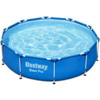 Piscina Desmontable Tubular BESTWAY Steel Pro 305x76 cm Depuradora de Cartucho de 1.249 litros/hora