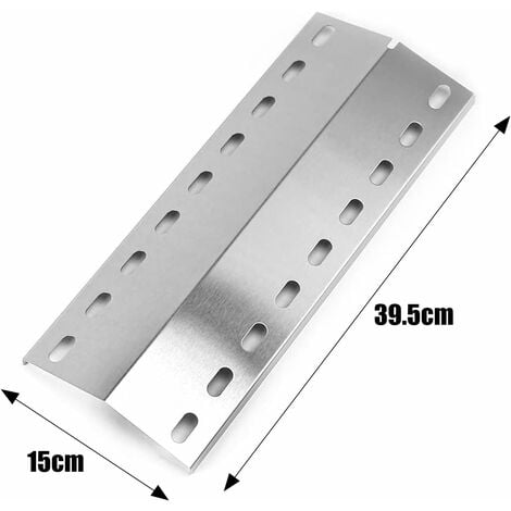 GFTIME 39,5 x 15 cm Plaque diffuseur chaleur universel en acier inoxydable pièce détachée pour Landmann Triton 2 & 3, Landmann Minton, Landmann Avalon PTS 4, Mr. Gardener Jackson, Lot de 3