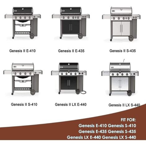 GFTIME 47,5 x 85 cm Grilles de cuisson en fonte pour Weber Genesis II 400 Series, Genesis II LX 400, Genesis ll/LX E/S-410 415 435 440 (2017 et plus), pièce détachée pour Weber 66089 66097, Lot de 3