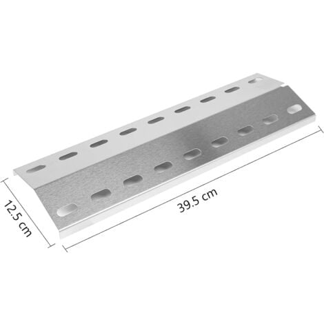 GFTIME 39,5 x 12,5 cm Diffuseur de Chaleur Universel en acier inoxydable pour Enders Kansas 3 & 4, Landmann Triton 3.1, Landmann Avalon, Landmann 12739, Lot de 4
