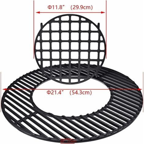 GFTIME Ø 54,3cm Grille de cuisson ronde en fonte pour barbecue au charbon de bois Weber 57cm One-Touch, Master-Touch, Gourmet BBQ System, grilles de barbecue pour Weber 8835 pièce de rechange