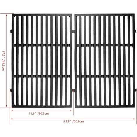 GFTIME 7638 44,5cm Grilles de Cuisson en fonte pour Weber Spirit 300 Series Spirit E310 E320, Spirit I & II E/S/SP 310 320 330, Spirit 700, Weber 900, Grilles pièce détachée pour Weber 7639, Lot de 2