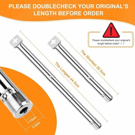 GFTIME 30,5-44,5 cm Brûleur universal adjustable pour FirePlus, Fire Mountain, Charbroil, CosmoGrill, Landmann Triton 2, Proficook, Tepro, pièce détachée pour brûleur en acier inoxydable lot de 5