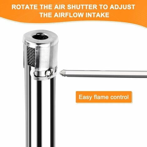 GFTIME 30,5-44,5 cm Brûleur universal adjustable pour FirePlus, Fire Mountain, Charbroil, CosmoGrill, Landmann Triton 2, Proficook, Tepro, pièce détachée pour brûleur en acier inoxydable lot de 5