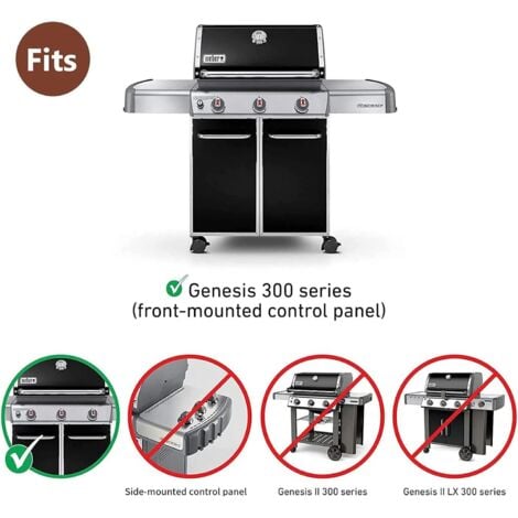 GFTIME 33,7cm 7622 Flavorizer Barres pour Weber Genesis 300 E/EP/S 310 320 330 avec bouton avant (2011-2016), déflecteur de chaleur en acier porcelain pièce détachée pour Weber 62756, Lot de 2