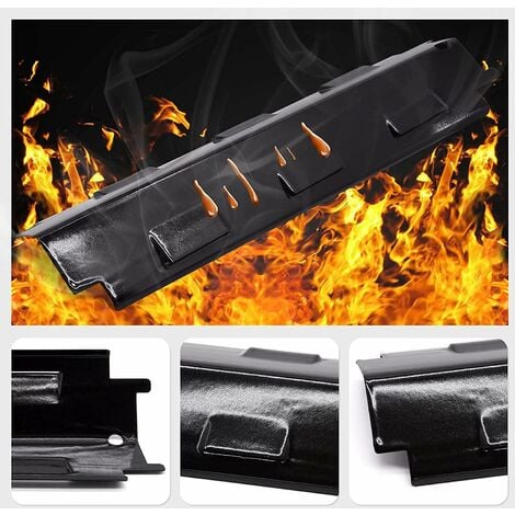 GFTIME 37cm Diffuseur de chaleur universel accessoire pour Charbroil, Fire Mountain, Uniflame, Barbecook, CCLIFE, Landmann, Proficook, pièce détachée de plaque chauffante en acier porcelaine lot de 3