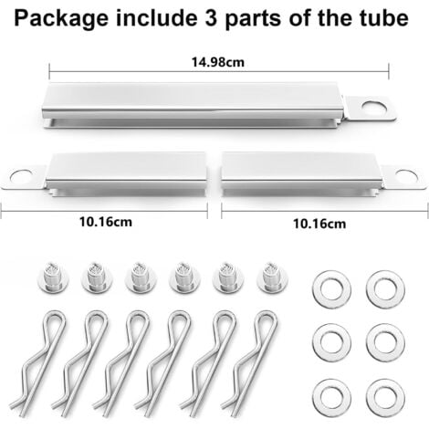 GFTIME 12,7-24,13 cm Croisé Tube universel réglable pour Nexgrill 720-0830h, Charbroil 463241113 463449914, Centro, Kit de tube crossover en acier inoxydable pour barbecue à gaz, Lot de 3