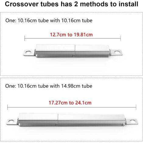 GFTIME 12,7-24,13 cm Croisé Tube universel réglable pour Nexgrill 720-0830h, Charbroil 463241113 463449914, Centro, Kit de tube crossover en acier inoxydable pour barbecue à gaz, Lot de 3