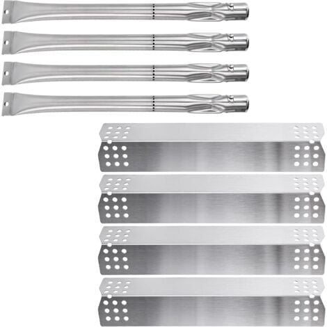 GFTIME Universal Brûleur Tube 38,2CM et Plaque de Chaleur 37CM pour Charbroil, Nexgrill, Sunbeam, Grill Master 720-0697, Barbecook, brûleur et couvercle de brûleur en acier Inoxydable accessoires