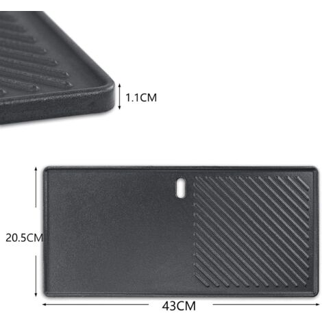 Grilles Fonte Barbecue GFTIME - Lot 3 Pièces 43x21cm Pour Charbroil, Landmann
