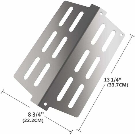 GFTIME 44,5cm Flavorizer bars 7621 et 34cm déflecteur de chaleur 7622 pour Weber Genesis I 300 E310 320 330 S310 330 avec Bouton de Commande Avant (2011-2016), pièce détachée pour Weber 7620 65505