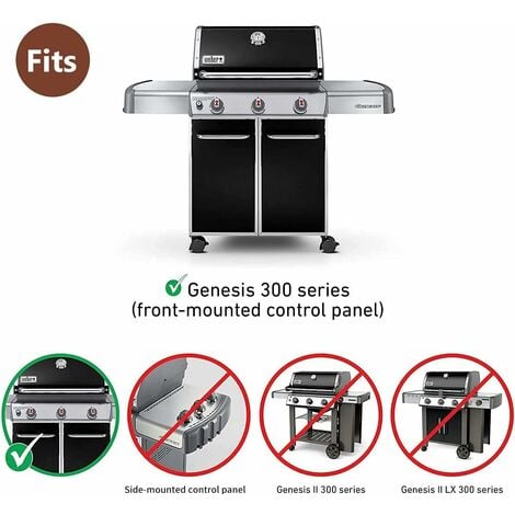 GFTIME 44,5cm Flavorizer bars 7621 et 34cm déflecteur de chaleur 7622 pour Weber Genesis I 300 E310 320 330 S310 330 avec Bouton de Commande Avant (2011-2016), pièce détachée pour Weber 7620 65505