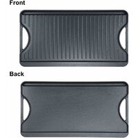 Plaque Cuisson Fonte GFTIME 35 Cm - Pour Barbecue, Camping, Poêle Rocket - Poignée Transport Et Protection Anti-goutte Plaque Fonte Anti-goutte