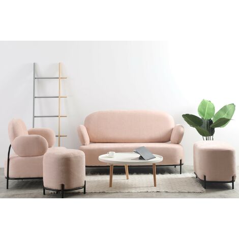 Reposapiés sofá Clair Loveseat de diseño minimalista Rosa