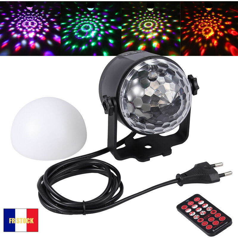 Lampe 3 Couleur Lumière 5W LED RGB Projecteur Boule Fête Soirée DJ Disco  Karaoké