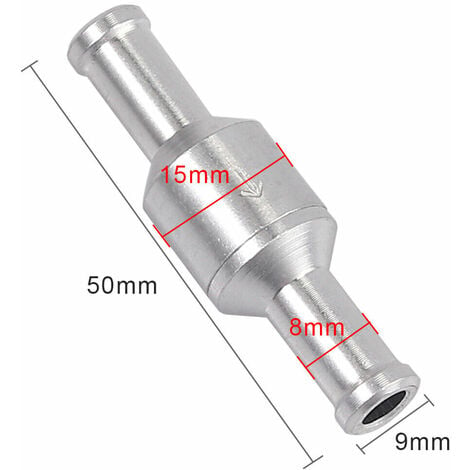 Clapet anti-retour unidirectionnel pour durite de 10 mm, Aluminium