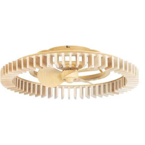 Ventilateur de plafond avec lumière LED – Silencieux – 6 vitesses – Température de couleur réglable 2700K à 6000K – Finition bois – Puissance 28W – Forlight (1/5)