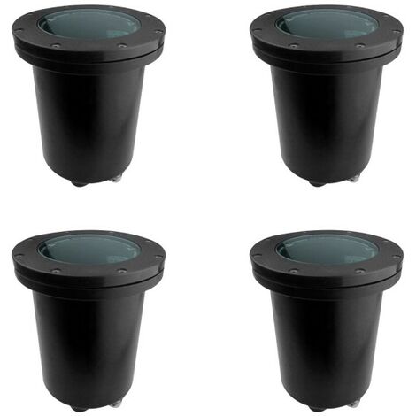 FORLIGHT TIDIAN (4 pcs) Projecteur d'extérieur pour le jardin IP65. Avec pic à gazon. Pour ampoule GU10. Couleur noire (1/5)