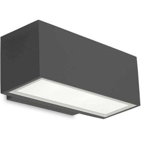 LedsC4 Afrodita - Applique Murale LED 12.7W et 1004lm avec Blanc Neutre 4000K. Diamètre 22cm. Structure en Aluminium. Usage Extérieur IP66. Coloris Gris