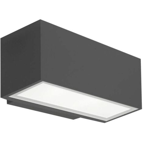 Leds-C4 Afrodita - Applique Murale Extérieure LED Up & Down Gris Urbain 22cm 1955lm 4000K IP65