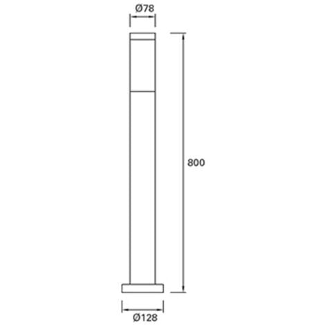 FORLIGHT Balise de Jardin Ip55 Koral 800Mm E27 15W Gris Urbain 1485Lm