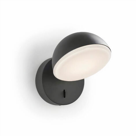 LedsC4 Applique Talk Led 6.5W Blanc Chaud - 2700K On-Off Gris Urbain (1/4)