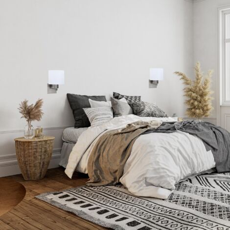 LYON (2 unidades) - Aplique de pared LED Níquel satinado con pantalla para tambor