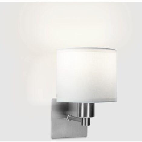 LYON (2 unidades) - Aplique de pared LED Níquel satinado con pantalla para tambor
