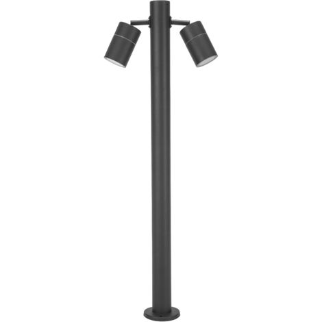 Pixa - Baliza de Jardín con 2 Focos Orientables GU10. Altura 81cm IP44 para Exterior. Color Negro (1/7)