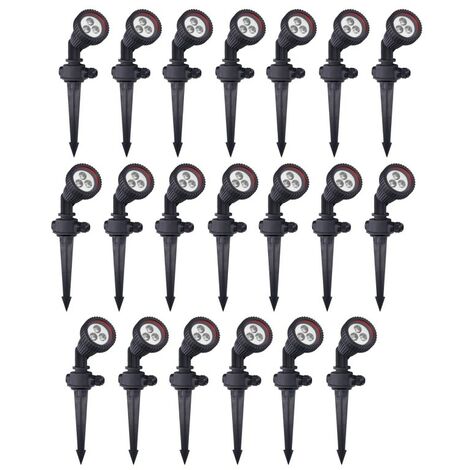 FORLIGHT TIDIAN (20 pcs) Projecteur d'extérieur pour le jardin IP65. Avec pic à gazon. Pour ampoule GU10. Couleur noire (1/5)