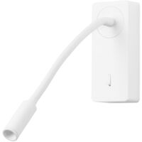 Mine - Luz de Lectura para Dormitorio LED con Luz Cálida 3000K con Interruptor Aplique de Pared Cabecero de Cama Blanco