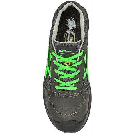 Zapatos de seguridad U-Power Egon S1P SRC ESD - 43 (EU) - Antracita/Verde