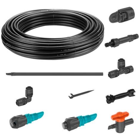 GARDENA Kit de micro riego por goteo para huertas o parterres de flores con hasta 60 m2 de fácil instalación (13450-20)