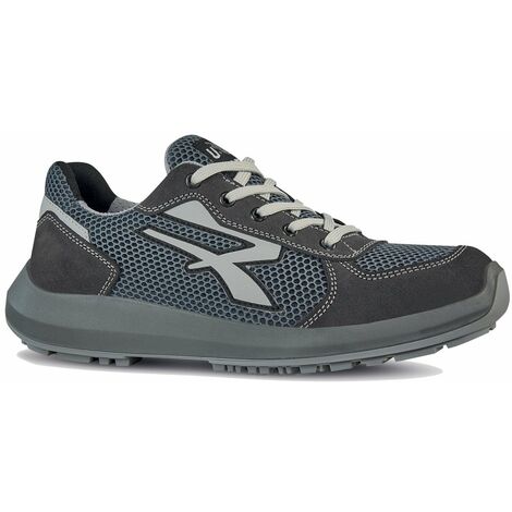 Reis BRVAN-S41 – Scarpe Antinfortunistiche In Pelle Nabuk, Suola EVA/Gomma, Punta Composita, Taglia 41, Nero/Grigio/Rosso