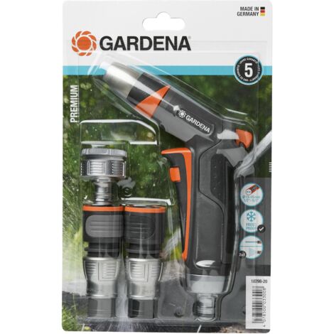 GARDENA Kit completo de pistola de riego metálica premium con conectores de riego de 13 - 15 mm (18298-20)