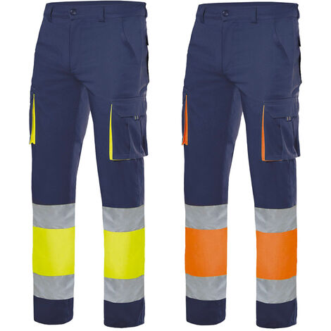 Pantalón trabajo alta visibilidad Velilla 303002S - S - Azul y naranja (1/3)