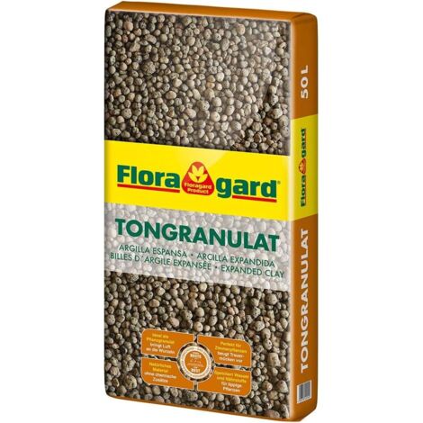 Floragard Tongranulat 50L, Blähton, Hydrokultursubstrat für Pflanzkästen, Kübel oder Topfe