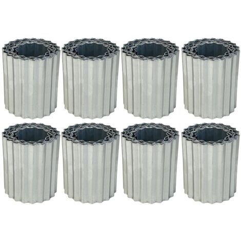 Set of 8 Galvanised Steel Lawn Edging Rolls (16.5cm x 5m) (1/5)