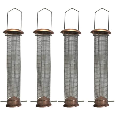 Large Copper Style Hanging Bird Nut Feeder (Set of 4) (1/5)