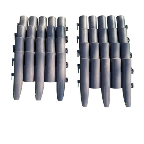 Set of 8 Plastic Wood Effect Lawn Edging Panels (27.5cm x 24cm) (1/5)