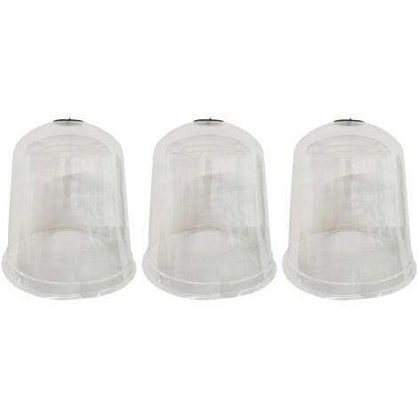 Large Plastic Plant Protection Bell Cloche Covers with Ground Pegs (Pack of 3)
