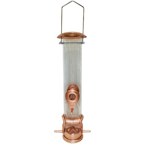 Copper Style Hanging Bird Seed Feeder with 4 Feeding Ports (1/5)