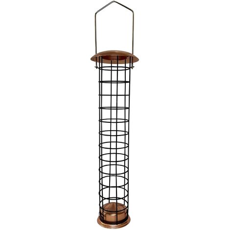 Large Copper Style Hanging Bird Suet Fat Ball Feeder