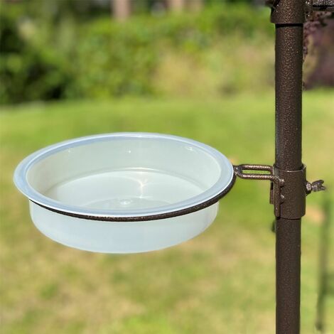 Bird feeder water outlet dish