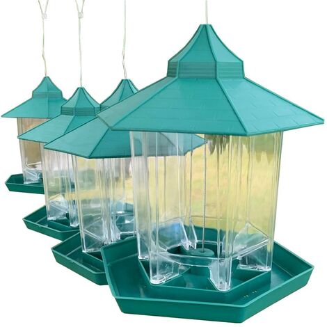 Green Lantern Style Bird Seed & Nut Feeders (Set of 4) (1/5)