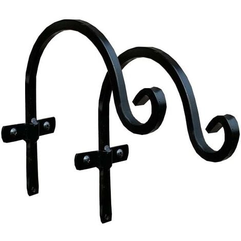 Metal Round Hanging Basket Hooks (20cm) Set of 2