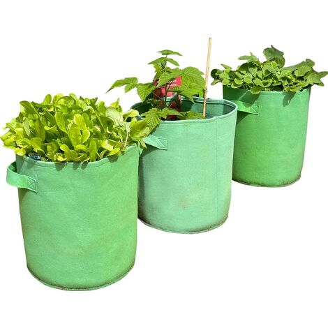 Potato & Vegetable Planter Grow Bags (Set of 3) Non Woven Aeration Fabric Pots
